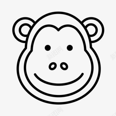 猴子动物野生动物图标图标