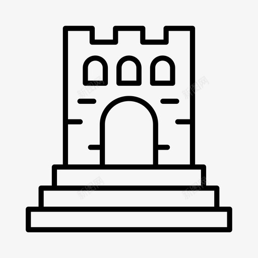 城堡古代历史建筑图标svg_新图网 https://ixintu.com 中国长城 历史 古代历史 城堡 建筑