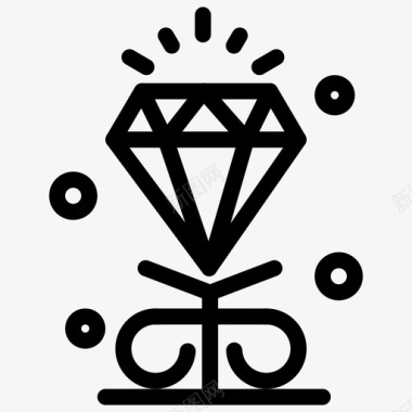钻石钻石耳环心图标图标