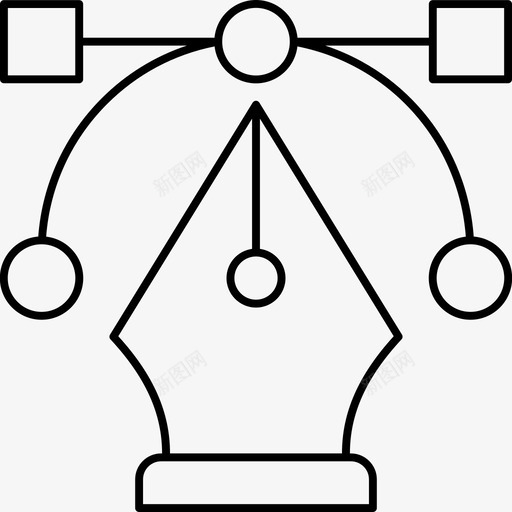 曲线贝塞尔图标svg_新图网 https://ixintu.com 曲线 笔 笔尖 设计 设计打印线图标 贝塞尔