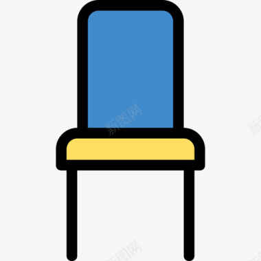 椅子家具和家居18线性颜色图标图标