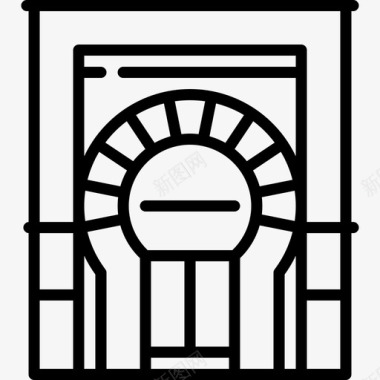 科尔多瓦清真寺提皮卡语西班牙语直线式图标图标