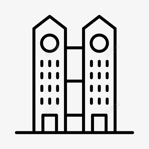 建筑物城市大厦图标svg_新图网 https://ixintu.com 城市 城镇 大厦 建筑物 结构