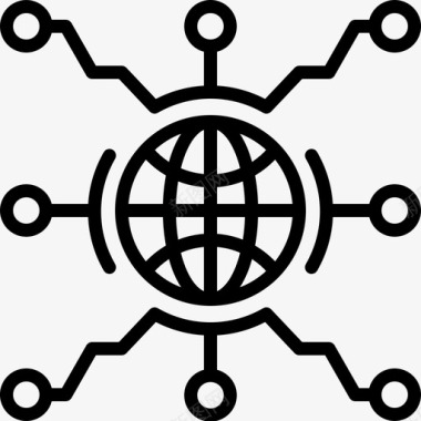 全球网络通信数字化图标图标