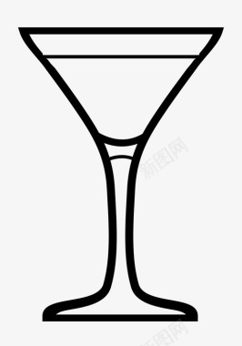 马提尼杯酒酒吧图标图标