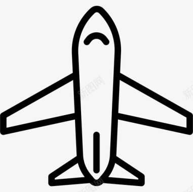 飞机旅行180直线图标图标
