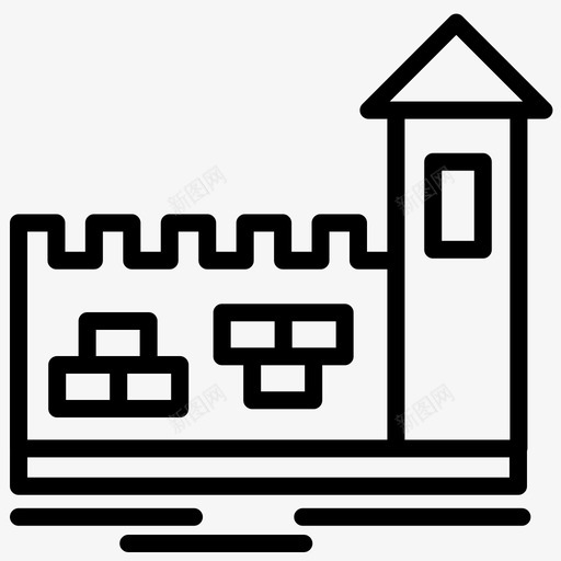 城堡建筑帝国图标svg_新图网 https://ixintu.com 城堡 帝国 建筑 王国 要塞