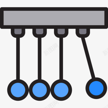牛顿摇篮科学71线性颜色图标图标