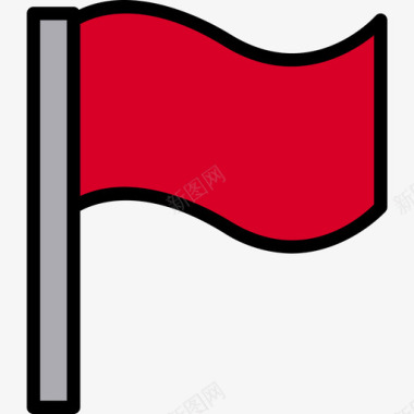 旗帜网站和电子邮件3线颜色图标图标