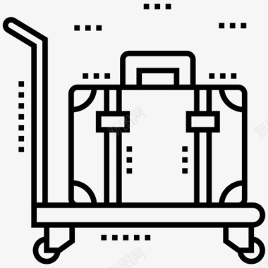 行李车机场手推车行李架图标图标