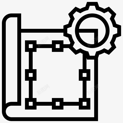 蓝图草图图标svg_新图网 https://ixintu.com 中心线 工程 工程中心 工程师 草图 蓝图 计划 设计