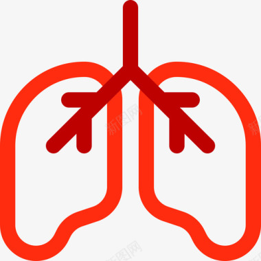 肺部医院40线颜色图标图标