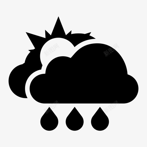 雨大气气候图标svg_新图网 https://ixintu.com 大气 天气 太阳 气候