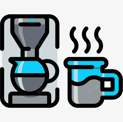 咖啡机家用电子4线性颜色图标svg_新图网 https://ixintu.com 咖啡机 家用电子4 线性颜色