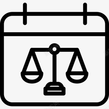 审判法律和犯罪直系图标图标