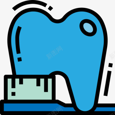 牙齿医用115线颜色图标图标