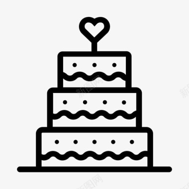 婚礼蛋糕庆祝爱情图标图标