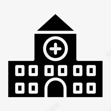 建筑城市建筑医院图标图标