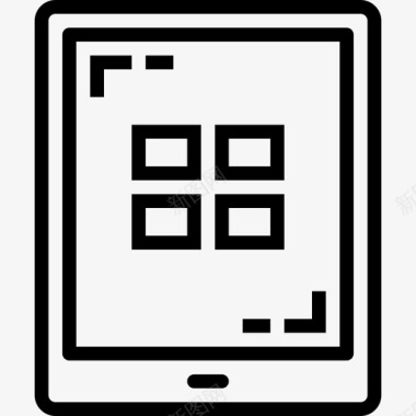 平板电脑屏幕硬件13线性图标图标