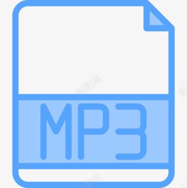 Mp3文件扩展名5蓝色图标图标
