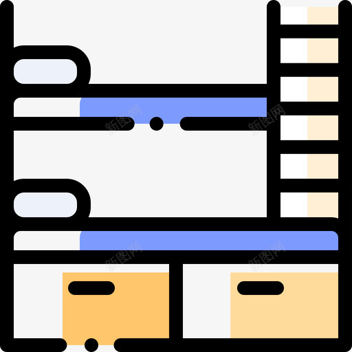 双层床家装17色彩疏漏图标svg_新图网 https://ixintu.com 双层床 家装17 色彩疏漏