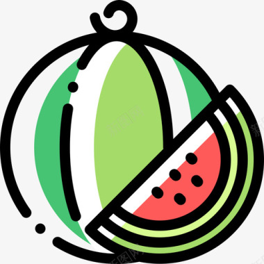 西瓜水果和蔬菜12种颜色省略图标图标