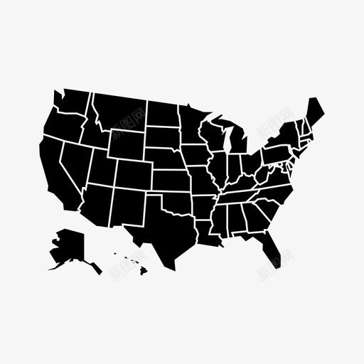 美洲大陆地图图标svg_新图网 https://ixintu.com 地图 大陆 美国 美洲