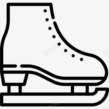 溜冰鞋冬季42直线型图标图标