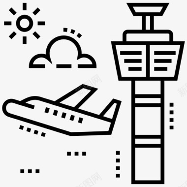空中交通管制权威控制控制塔图标图标