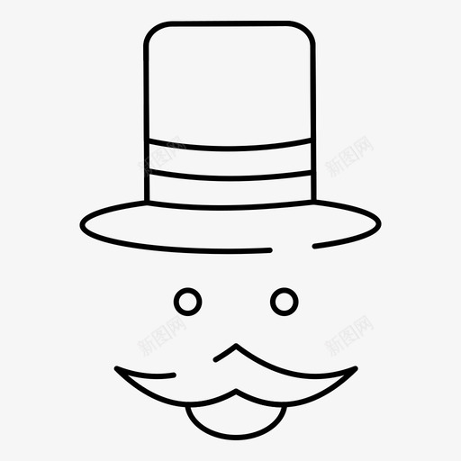 胡子帽子时髦图标svg_新图网 https://ixintu.com 2月 movember web 帽子 时髦 男士 界面 系列 胡子