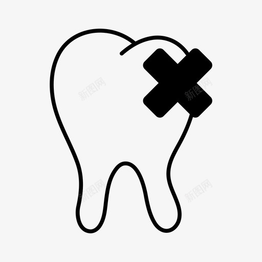 牙痛龋齿蛀牙图标svg_新图网 https://ixintu.com 牙痛 蛀牙 裂牙 龋齿