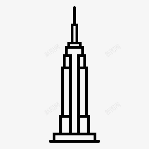 帝国大厦著名的美国纽约市图标svg_新图网 https://ixintu.com 世界旅游 帝国大厦 纽约市 美国地标 著名的美国