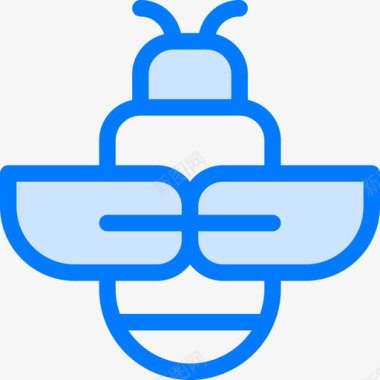 蜜蜂昆虫6蓝色图标图标