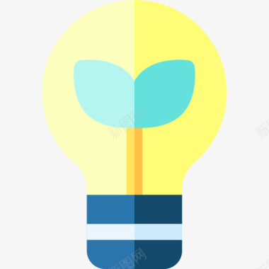 灯泡可持续能源14扁平图标图标