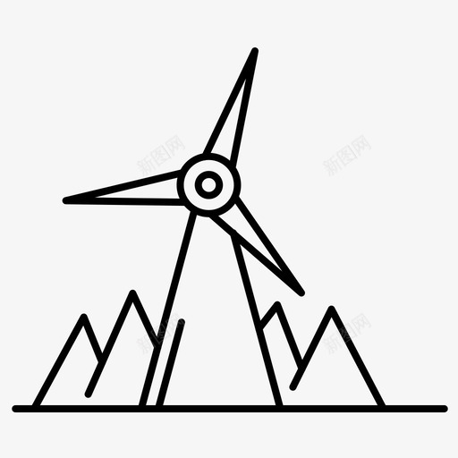 风电能图标svg_新图网 https://ixintu.com 电 能 风