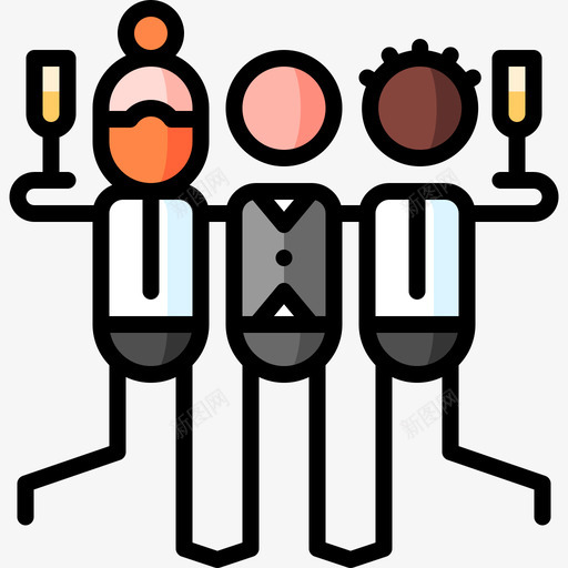 单身派对派对和庆典9线性颜色图标svg_新图网 https://ixintu.com 单身派对 派对和庆典9 线性颜色