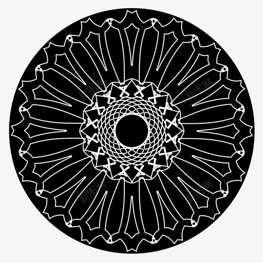 抽象花花朵填充圆图标svg_新图网 https://ixintu.com 伊斯兰艺术 填充圆 抽象创作12 抽象花 曼陀罗 花朵 装饰
