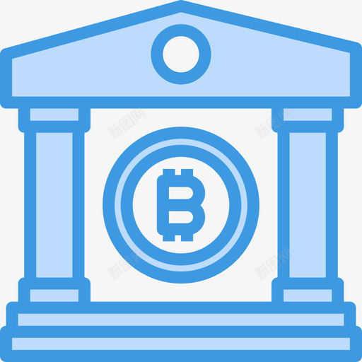 银行加密货币和比特币5蓝色图标svg_新图网 https://ixintu.com 加密货币和比特币5 蓝色 银行