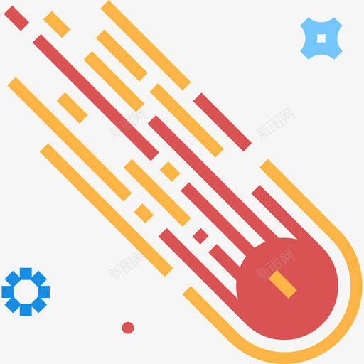 彗星宇宙28扁平图标svg_新图网 https://ixintu.com 宇宙 彗星 扁平