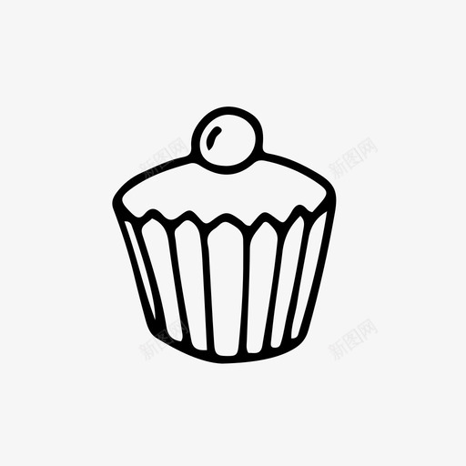 带浆果的纸杯蛋糕生日聚会图标svg_新图网 https://ixintu.com 带浆果的纸杯蛋糕 生日 纸杯蛋糕 聚会