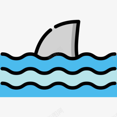 鲨鱼夏33线形颜色图标图标
