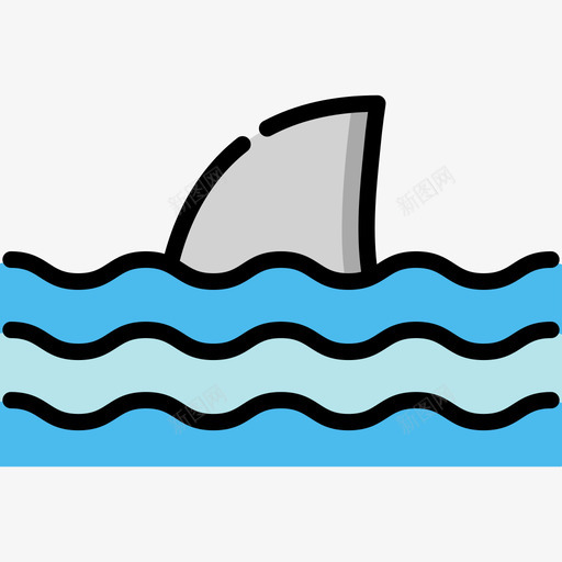 鲨鱼夏33线形颜色图标svg_新图网 https://ixintu.com 夏33 线形颜色 鲨鱼