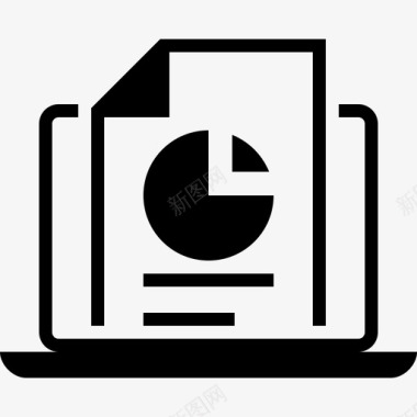 电子文档分析笔记本电脑图标图标
