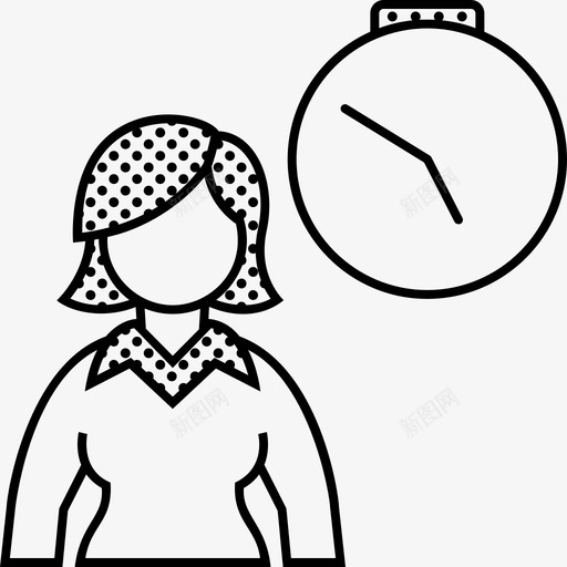 工作时间时钟行政人员图标svg_新图网 https://ixintu.com 人员 商业 女性 小时 工作 时钟 时间 行政