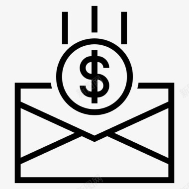 电子邮件营销业务收入图标图标