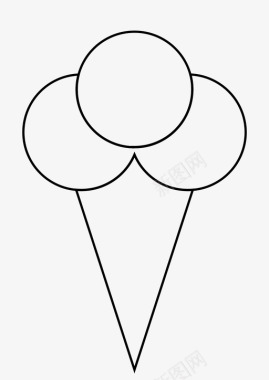 冰淇淋筒冰淇淋冰激凌图标图标