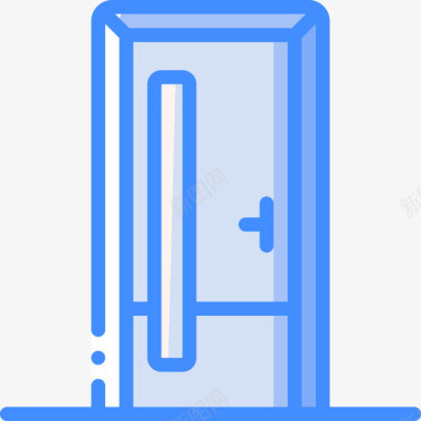 门建筑门4蓝色图标图标
