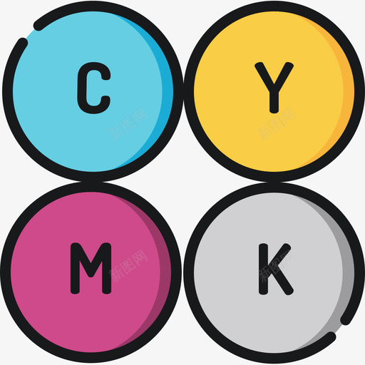 Cmyk印刷28线性颜色图标svg_新图网 https://ixintu.com Cmyk 印刷 线性 颜色