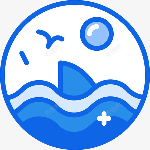 Sharkseaside4蓝色图标svg_新图网 https://ixintu.com Shark seaside 蓝色