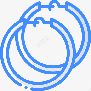 圆形耳环珠宝5蓝色图标图标